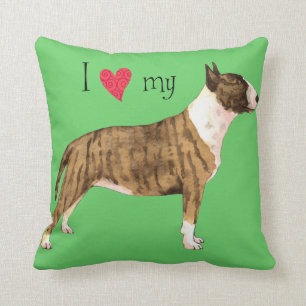 I Love my Mini Bull Terrier Cushion