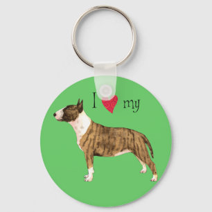 I Love my Mini Bull Terrier Key Ring