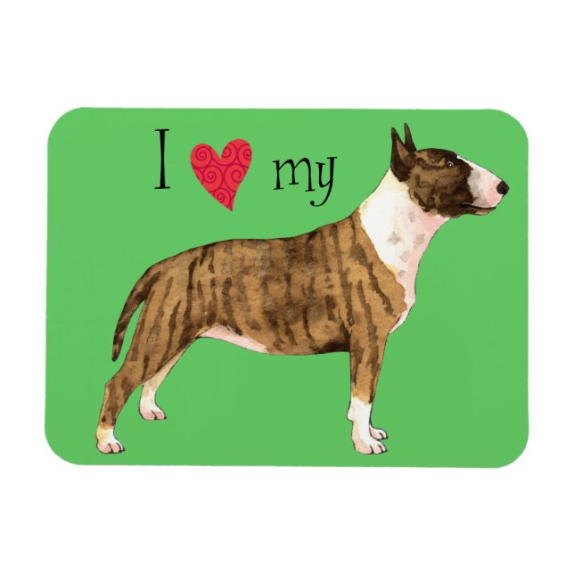 I Love my Mini Bull Terrier Magnet (Horizontal)