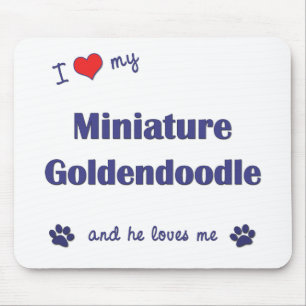 I Love My Miniature Goldendoodle (Male Dog) Mouse Pad