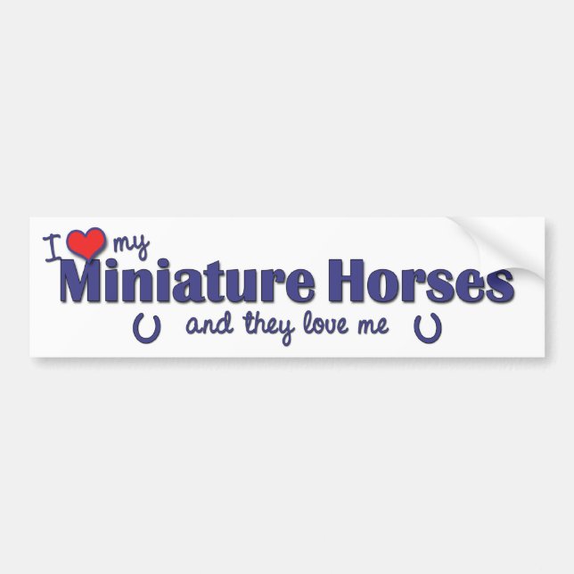 I Love My Miniature Horses (Multiple Horses) Bumper Sticker (Front)