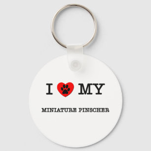 I LOVE MY MINIATURE PINSCHER KEY RING