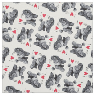 I Love my Miniature Poodle Fabric