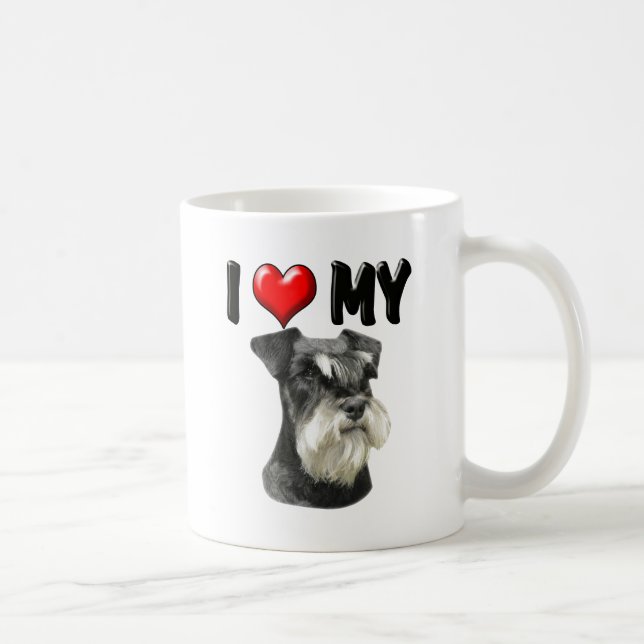 I Love My Miniature Schnauzer Coffee Mug (Right)