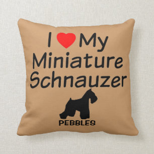 I Love My Miniature Schnauzer Dog Pillow