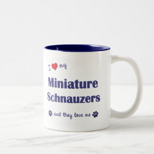 I Love My Miniature Schnauzers (Multiple Dogs) Two-Tone Coffee Mug