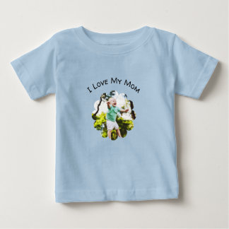 I Love My Mom Custom Photo Text Mother's Day Baby T-Shirt
