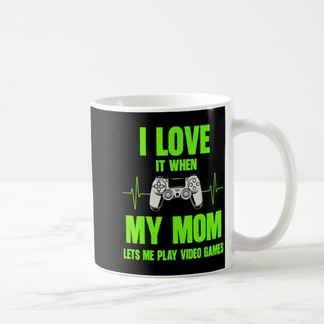 I Love My Mom Gamer Gaming Teen Boys Video Game Co Coffee Mug (Right)