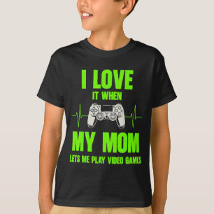 I Love My Mom Gamer Gaming Teen Boys Video Game Co T-Shirt