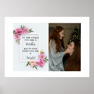I Love My Mom Mother's day Floral Keepsake Poster
