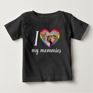 I love my mommies LGTB colors flag heart  Baby T-Shirt