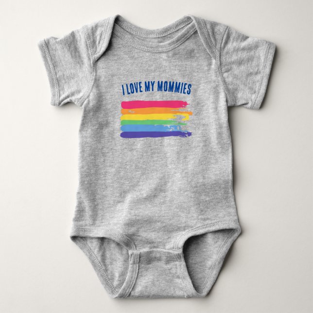 I love my Mommies Pride Rainbow Baby Bodysuit (Front)