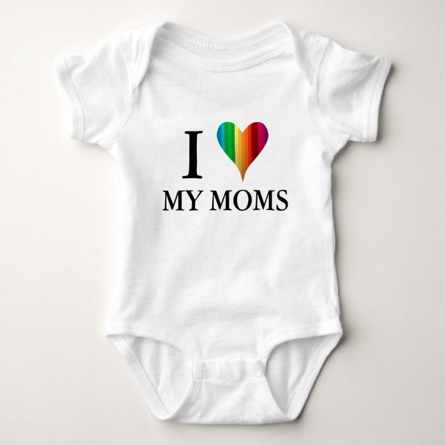 I Love My Moms/Dads Baby Bodysuit (Front)