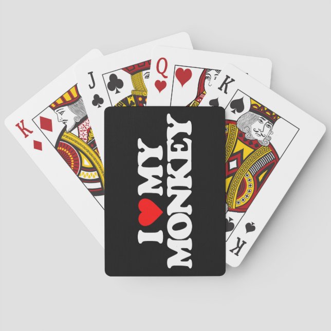 I LOVE MY MONKEY PLAYING CARDS (Back)