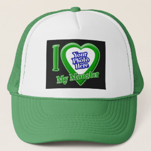 I Love My Monster With Your Photo Trucker Hat