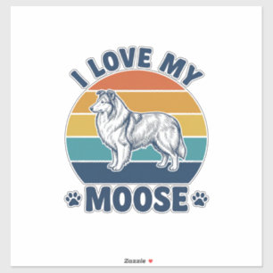 I Love My Moose Dog Retro Engraving Design_1