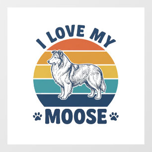 I Love My Moose Dog Retro Engraving Design_1
