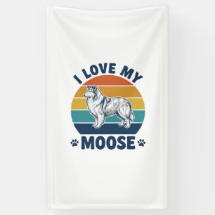 I Love My Moose Dog Retro Engraving Design_1 Banner