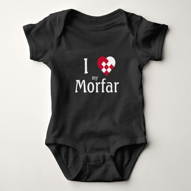I Love My Morfar (mother's father) cute baby Bodysuit (Front)
