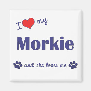 I Love My Morkie (Female Dog) Magnet