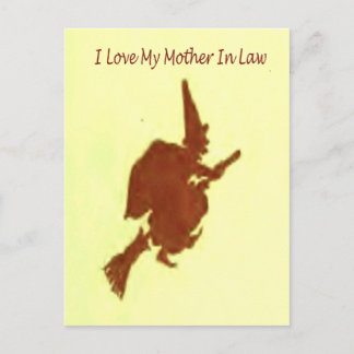 I love my mother in law postcard