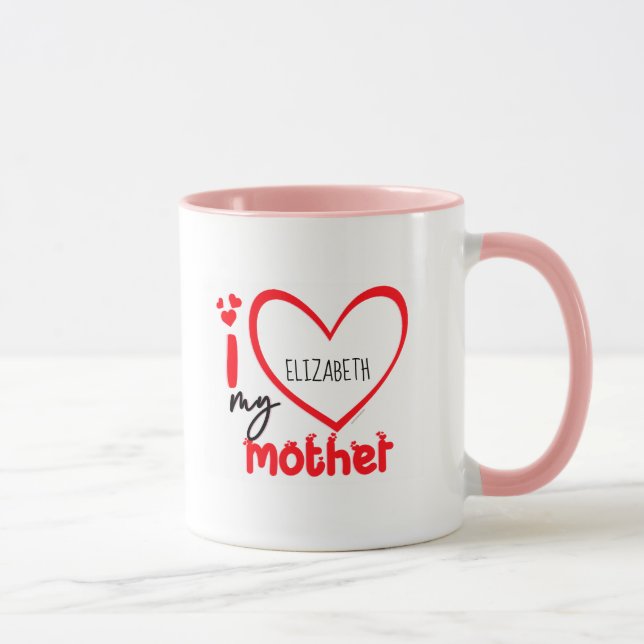 I Love My Mother Photo Gift Classic Mug, 11 oz  Co Mug (Right)