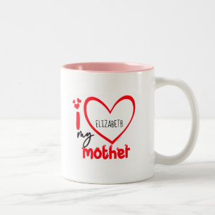 I Love My Mother Photo Gift Classic Mug, 11 oz  Co Two-Tone Coffee Mug
