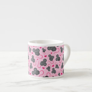I love my mouse pattern in pink espresso cup