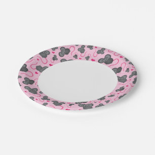 I love my mouse pattern in pink paper plate