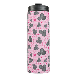 I love my mouse pattern in pink thermal tumbler