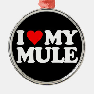 I LOVE MY MULE METAL TREE DECORATION