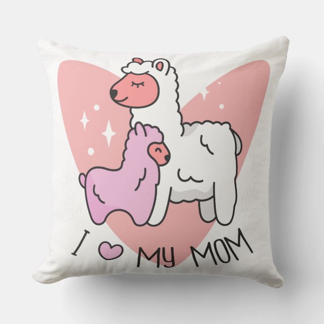I Love My Mum Alpacas Cushion (Front)