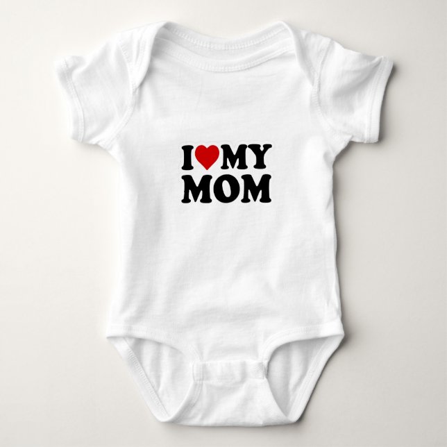 I Love My Mum Baby T-Shirt Baby Bodysuit (Front)