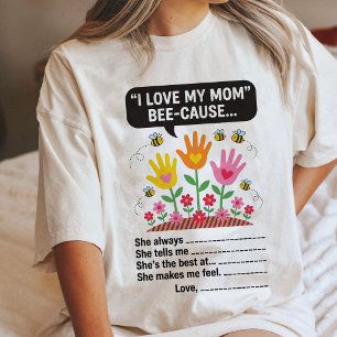 I Love My Mum Bee Cause Fill-In Mother'S Day Card Tri-Blend Shirt