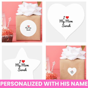 I Love My Mum Create Your Own Mothers Name Heart Sticker