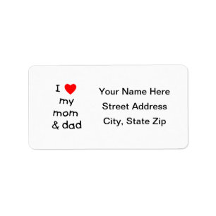 I love my mum & dad label