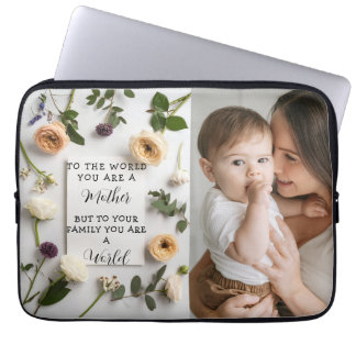 I Love My Mum Mother's day Floral Keepsake Laptop Sleeve