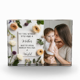 I Love My Mum Mother's day Floral Keepsake Photo Block