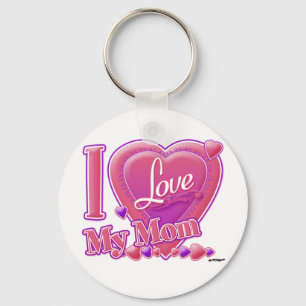 I Love My Mum pink/purple - heart Key Ring