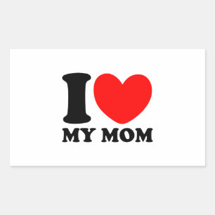 I Love My Mum Rectangular Sticker