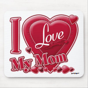 I Love My Mum red - heart Mouse Pad
