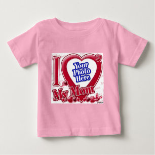 I Love My Mum red heart - photo Baby T-Shirt