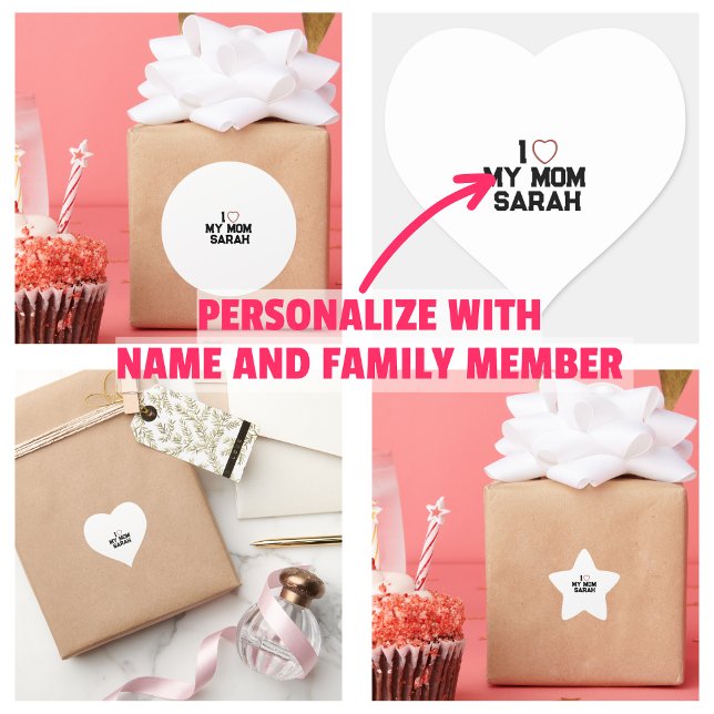 I Love My Mum Star Sticker (I Love My Mom Star Sticker)