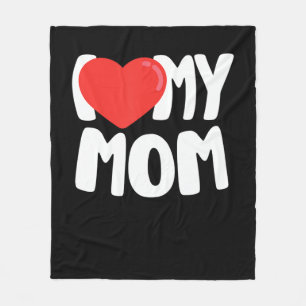 I Love My Mum TShirt with Large Red Heart Fleece Blanket