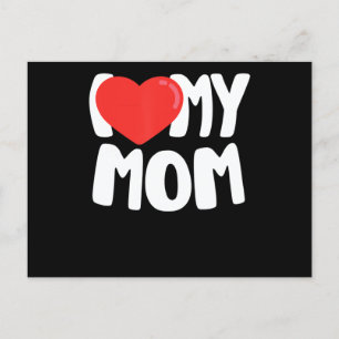 I Love My Mum TShirt with Large Red Heart Holiday Postcard