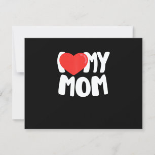 I Love My Mum TShirt with Large Red Heart RSVP Card