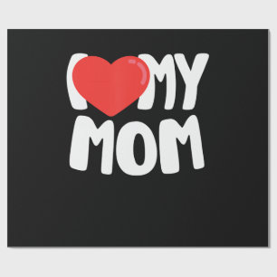 I Love My Mum TShirt with Large Red Heart Wrapping Paper