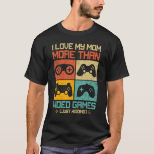 I Love My Mum Video Gamer Boy Kids Teen Valentines T-Shirt