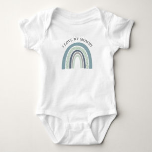 I Love My Mummy Boho Rainbow Boy Baby Bodysuit