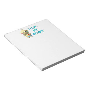 I love my mummy Bouncing Baby with Heart & Rattles Notepad